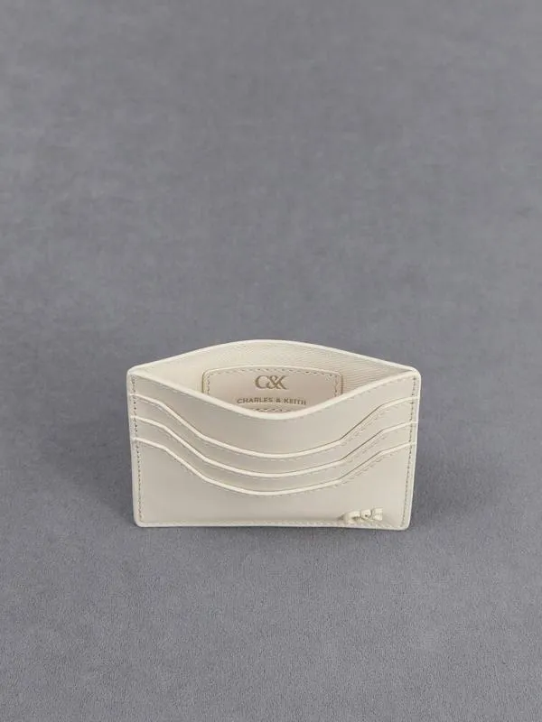 Women Carli Leather MultiSlot Card Holder 8211 White CHARLES and KEITH Card Holders