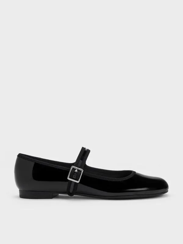 Women Carmel Patent Buckled Mary Jane Flats 8211 Black CHARLES and KEITH Ballet Flats Women Carmel Patent Buckled Mary Jane Flats 8211 Black CHARLES and KEITH Ballet Flats