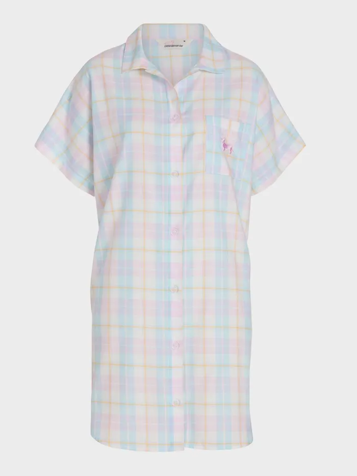 Women Check Boyfriend Nightshirt Multi Peter Alexander Nighties