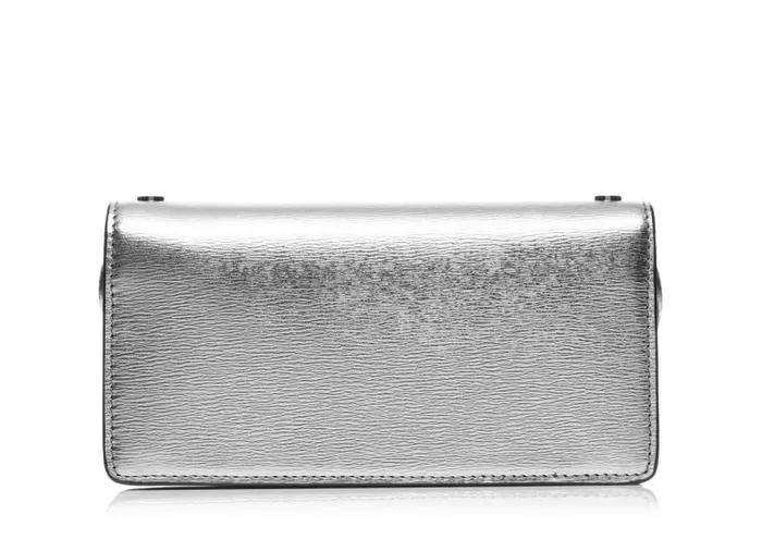 Women Clutches Tom Ford Metallic Palmellato Tf Mini Bag Silver