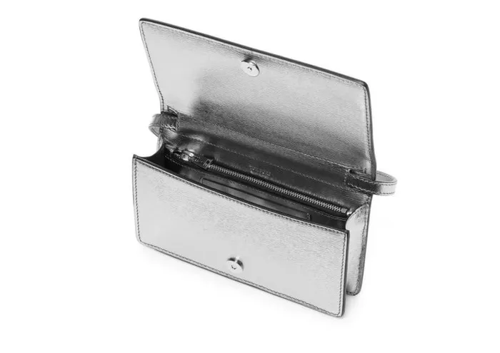 Women Clutches Tom Ford Metallic Palmellato Tf Mini Bag Silver