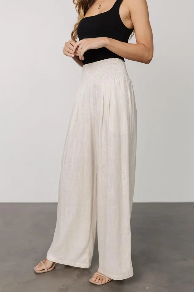 Women Cover Ups Baltic Born Parvati Smocked Waist Pants Natural