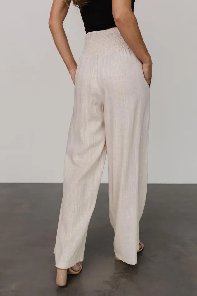 Women Cover Ups Baltic Born Parvati Smocked Waist Pants Natural