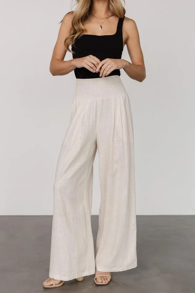 Women Cover Ups Baltic Born Parvati Smocked Waist Pants Natural