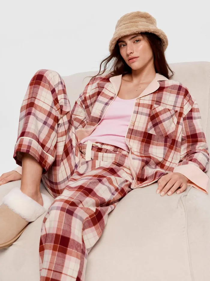Women Cream Check Classic Pj Pant Multi Peter Alexander Pants