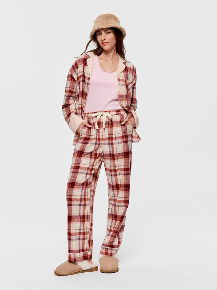 Women Cream Check Classic Pj Pant Multi Peter Alexander Pants