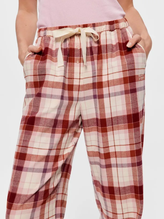 Women Cream Check Classic Pj Pant Multi Peter Alexander Pants