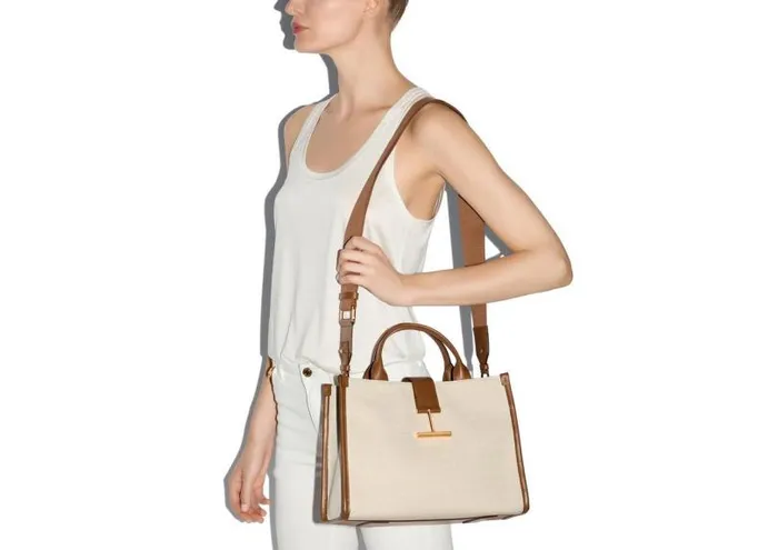Women Cross Body Bags Tom Ford Canvas And Leather Tara Medium Top Handle Rope Tan Women Cross Body Bags Tom Ford Canvas And Leather Tara Medium Top Handle Rope Tan