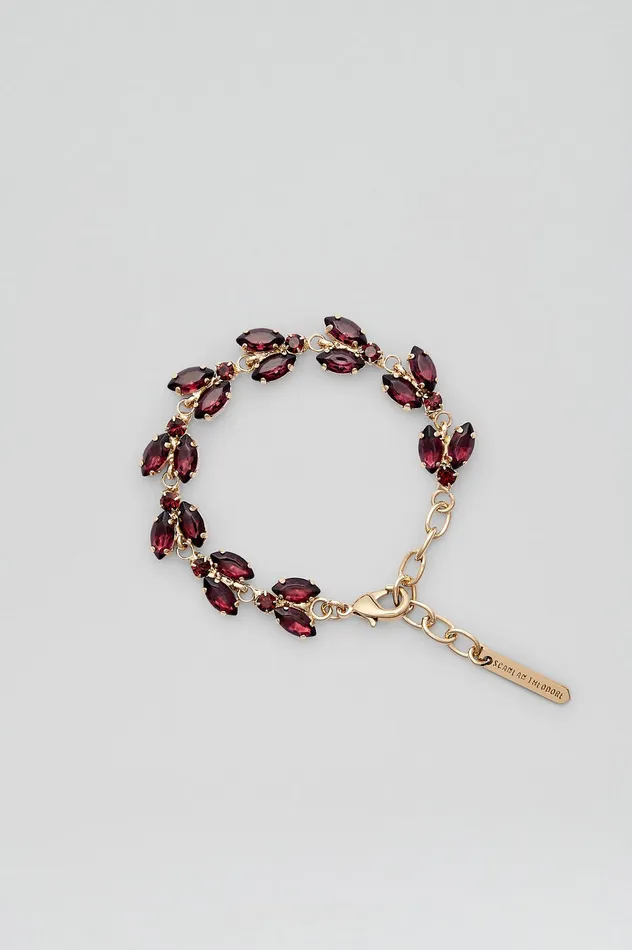Women CRYSTAL LEAF BRACELET MULBERRY Jewelry Scanlan Theodore Women CRYSTAL LEAF BRACELET MULBERRY Jewelry Scanlan Theodore