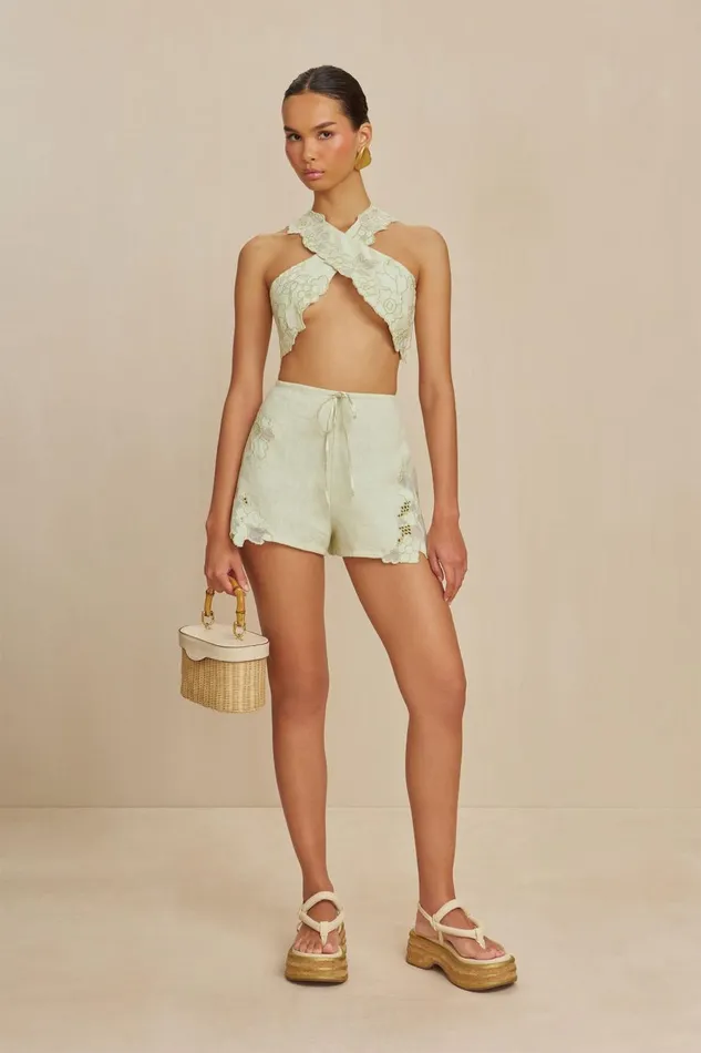 Women Cult Gaia Bottoms ZURIA SHORT 8211 LIGHT HONEYDEW
