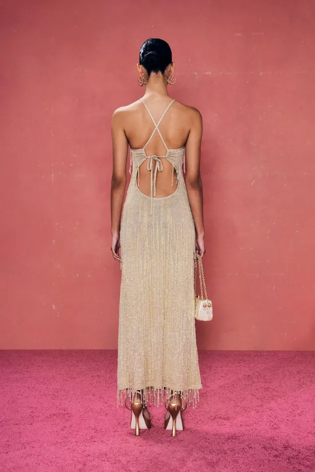 Women Cult Gaia Dresses ZION KNIT GOWN 8211 LIGHT GOLD