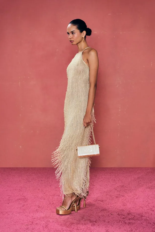 Women Cult Gaia Dresses ZION KNIT GOWN 8211 LIGHT GOLD