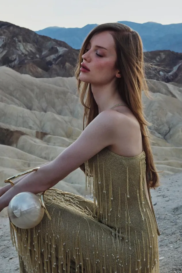Women Cult Gaia Dresses ZION KNIT GOWN 8211 LIGHT GOLD