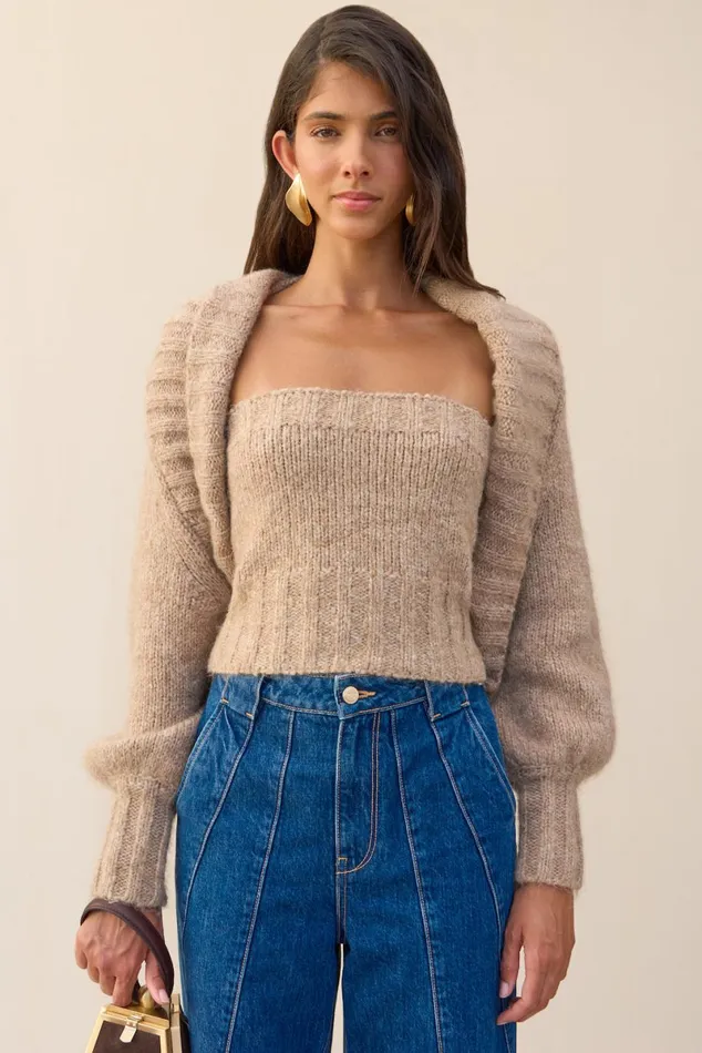 Women Cult Gaia Knits VIRGINIE CARDIGAN SET 8211 BEACH MELANGE