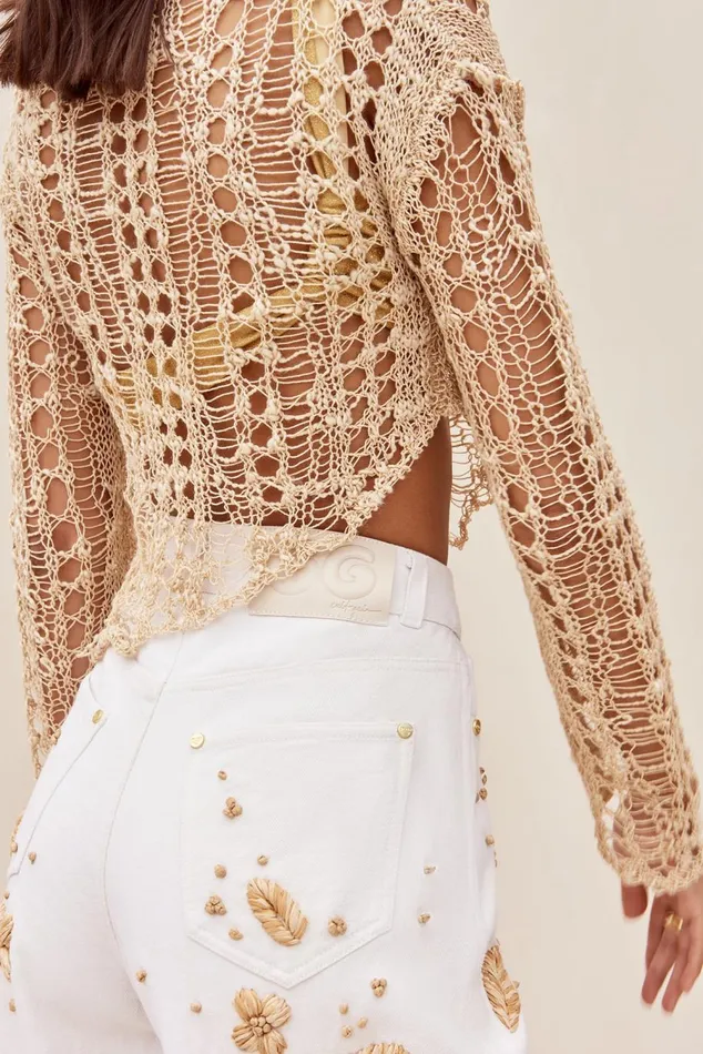 Women Cult Gaia Tops GILL CROCHET COVERUP 8211 CHAMPAGNE Women Cult Gaia Tops GILL CROCHET COVERUP 8211 CHAMPAGNE