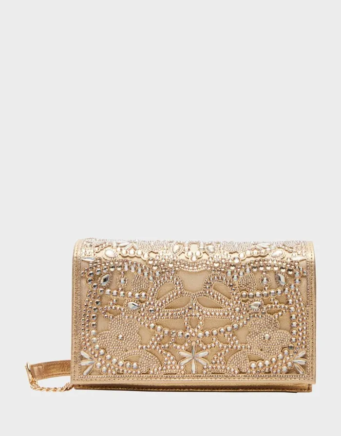 Women CUT OUT SPARKLER BAG GOLD Gold Betsey Johnson