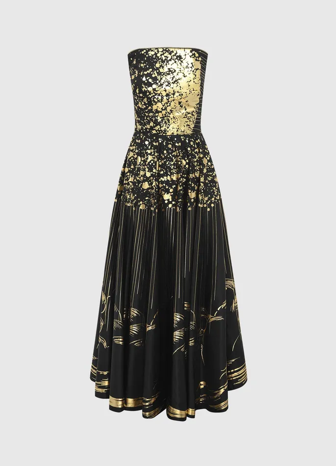 Women Dresses and Jumpsuits LEO LIN Angelica Bustier Maxi Dress 8211 Moonlight Print Women Dresses and Jumpsuits LEO LIN Angelica Bustier Maxi Dress 8211 Moonlight Print