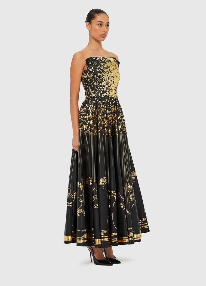 Women Dresses and Jumpsuits LEO LIN Angelica Bustier Maxi Dress 8211 Moonlight Print