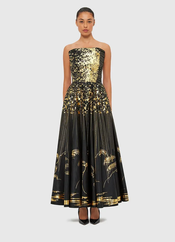 Women Dresses and Jumpsuits LEO LIN Angelica Bustier Maxi Dress 8211 Moonlight Print