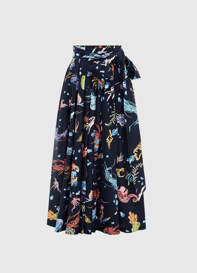 Women Dresses and Jumpsuits LEO LIN Valerie Midi Skirt 8211 Twilight Print in Black