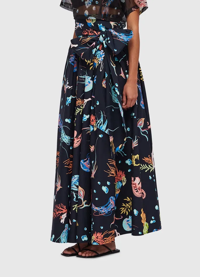 Women Dresses and Jumpsuits LEO LIN Valerie Midi Skirt 8211 Twilight Print in Black