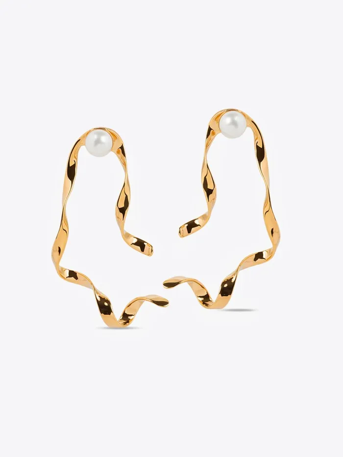 Women Dries Van Noten Jewelry Wave Stud Earrings