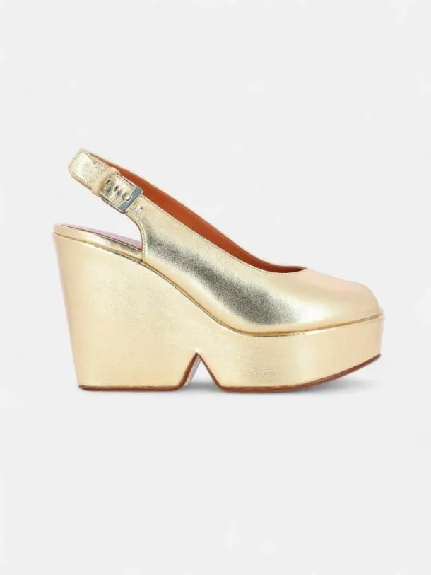 Women DYLAN Metallic Gold Clergerie Wedges