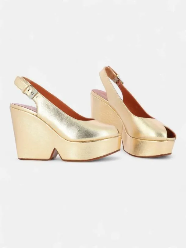 Women DYLAN Metallic Gold Clergerie Wedges