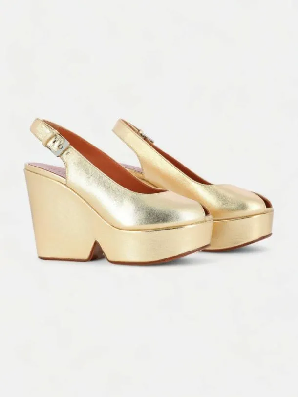 Women DYLAN Metallic Gold Clergerie Wedges