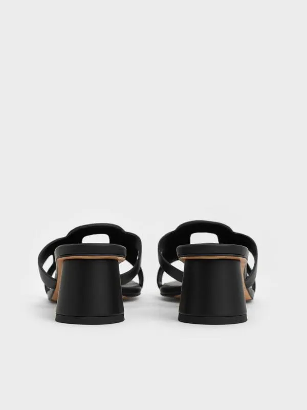 Women Easley CutOut Heeled Sandals 8211 Black CHARLES and KEITH Heels