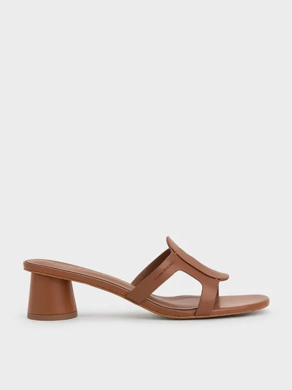Women Easley CutOut Heeled Sandals 8211 Caramel CHARLES and KEITH Heels