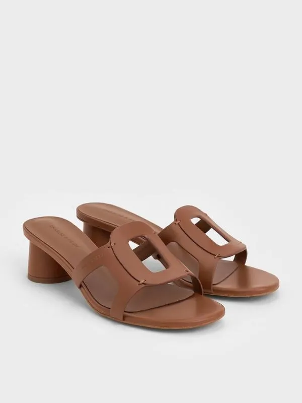 Women Easley CutOut Heeled Sandals 8211 Caramel CHARLES and KEITH Heels Women Easley CutOut Heeled Sandals 8211 Caramel CHARLES and KEITH Heels