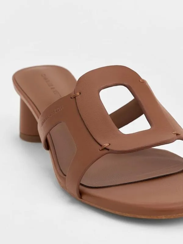Women Easley CutOut Heeled Sandals 8211 Caramel CHARLES and KEITH Heels Women Easley CutOut Heeled Sandals 8211 Caramel CHARLES and KEITH Heels
