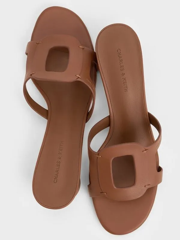 Women Easley CutOut Heeled Sandals 8211 Caramel CHARLES and KEITH Heels Women Easley CutOut Heeled Sandals 8211 Caramel CHARLES and KEITH Heels
