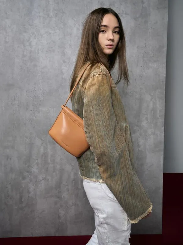 Women Ellis Bucket Bag 8211 Toffee CHARLES and KEITH Crossbody Bags