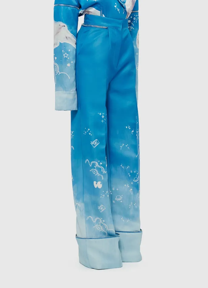 Women Ellis Wide Leg Pants 8211 Aerial Print Two Piece Sets LEO LIN