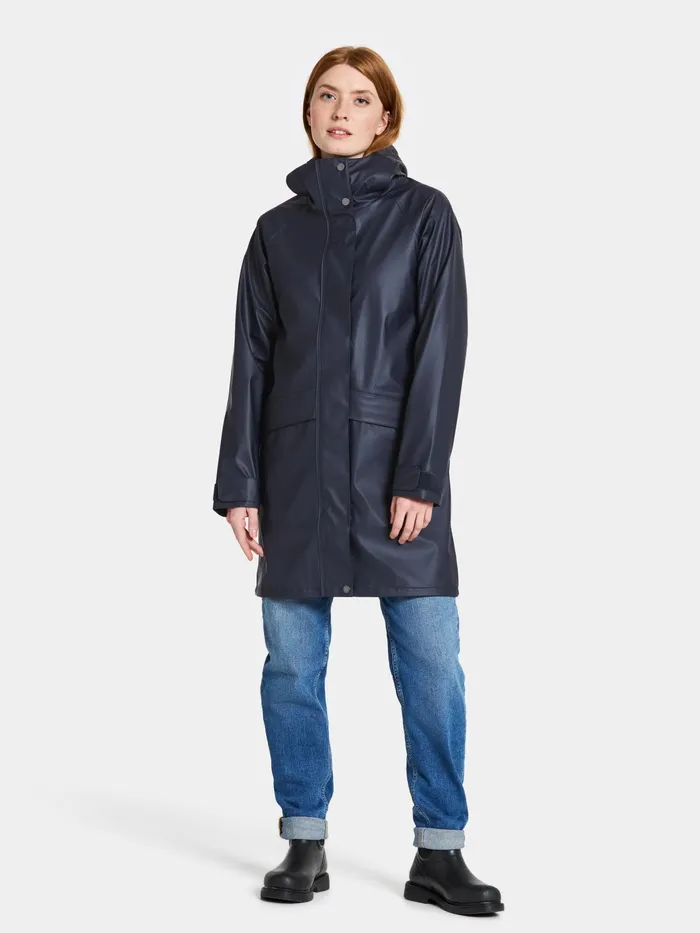 Women Elly Parka Galon Dark Night Blue Didriksons Autumn Jackets