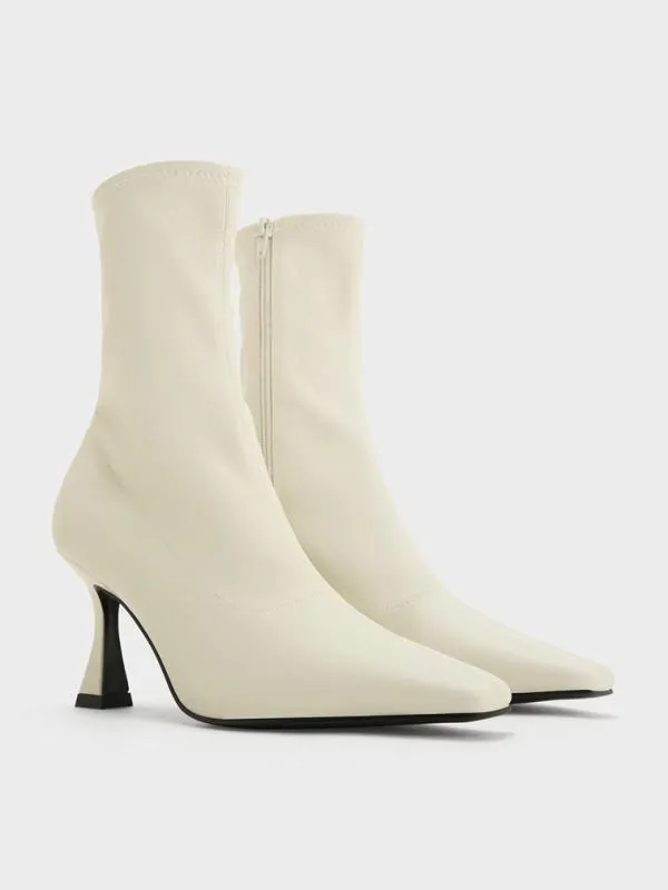 Women Elongated SquareToe Ankle Boots 8211 Chalk CHARLES and KEITH Boots