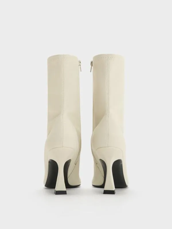 Women Elongated SquareToe Ankle Boots 8211 Chalk CHARLES and KEITH Boots