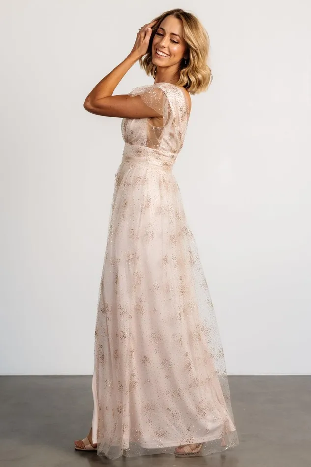Women Embellished Sequin Baltic Born Adalyn Shimmer Maxi Dress Blush Gold Women Embellished Sequin Baltic Born Adalyn Shimmer Maxi Dress Blush Gold