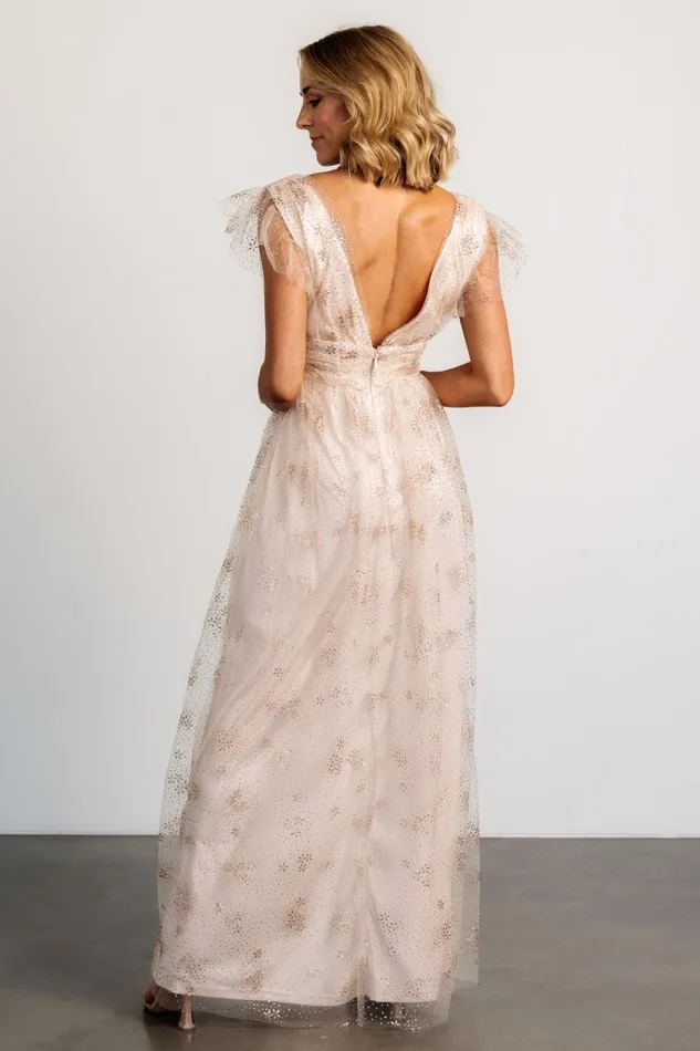 Women Embellished Sequin Baltic Born Adalyn Shimmer Maxi Dress Blush Gold Women Embellished Sequin Baltic Born Adalyn Shimmer Maxi Dress Blush Gold