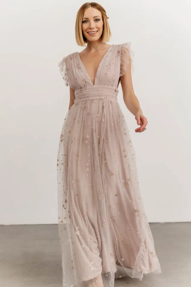 Women Embellished Sequin Baltic Born Nova Shimmer Maxi Dress Dusty Lilac Women Embellished Sequin Baltic Born Nova Shimmer Maxi Dress Dusty Lilac