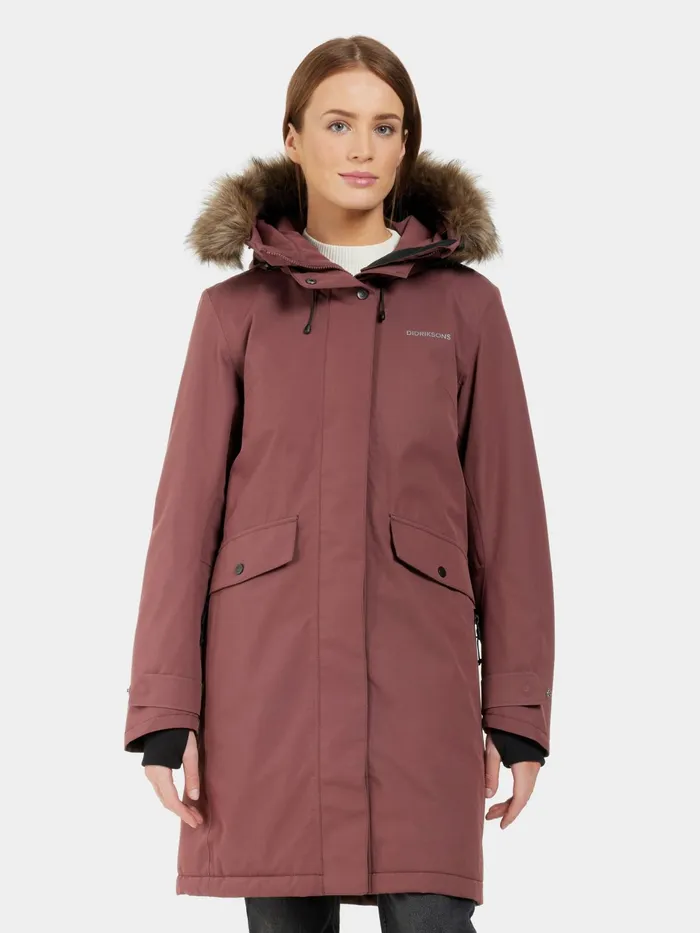 Women Erika Parka Old Rust Didriksons Autumn Jackets