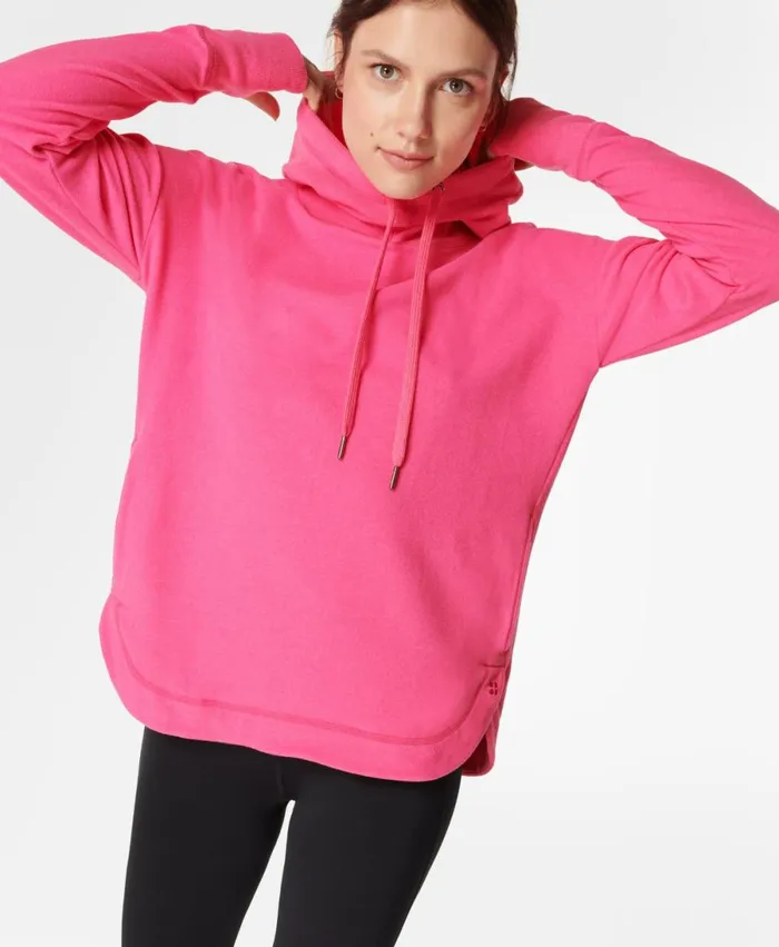 Women Escape Luxe Fleece Hoody Camellia Pink Sweaty Betty Jumpers Hoodies