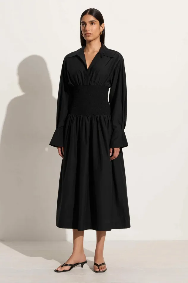 Women Faithfull The Brand Dresses Cervo Midi Dress Black 8211 Faithfull The Brand