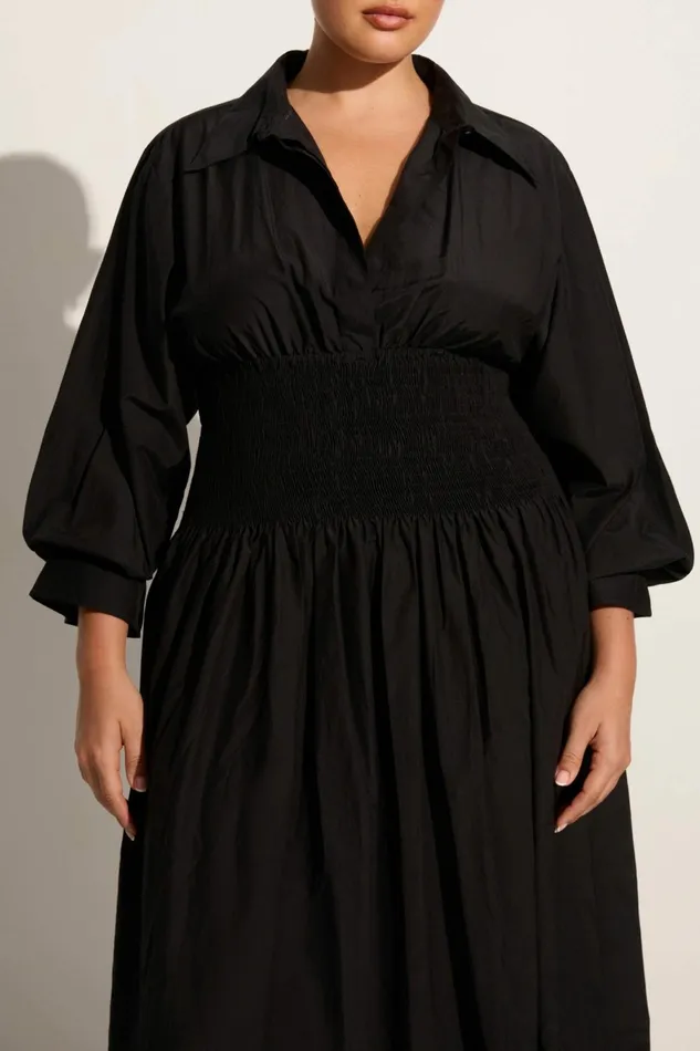 Women Faithfull The Brand Dresses Cervo Midi Dress Black 8211 Faithfull The Brand