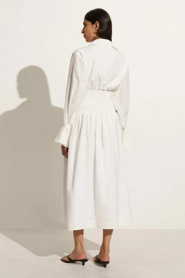 Women Faithfull The Brand Dresses Cervo Midi Dress White 8211 Faithfull The Brand