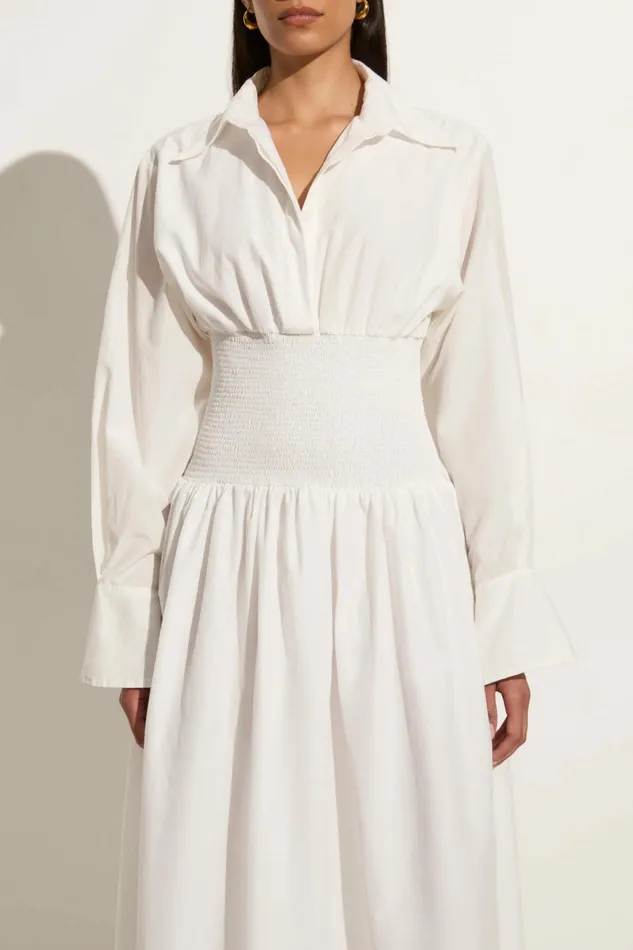 Women Faithfull The Brand Dresses Cervo Midi Dress White 8211 Faithfull The Brand