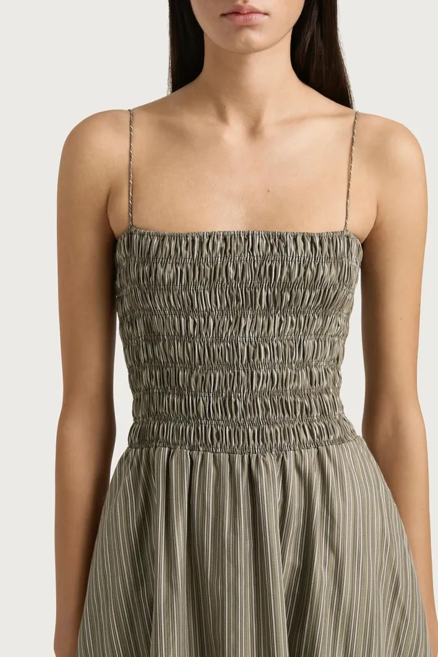 Women Faithfull The Brand Dresses Lida Maxi Dress Khaki Stripe