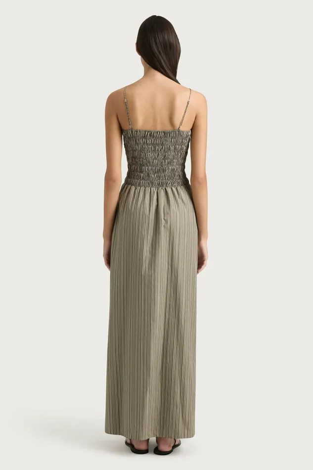Women Faithfull The Brand Dresses Lida Maxi Dress Khaki Stripe